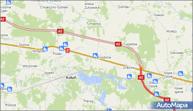 mapa Broszków, Broszków na mapie Targeo