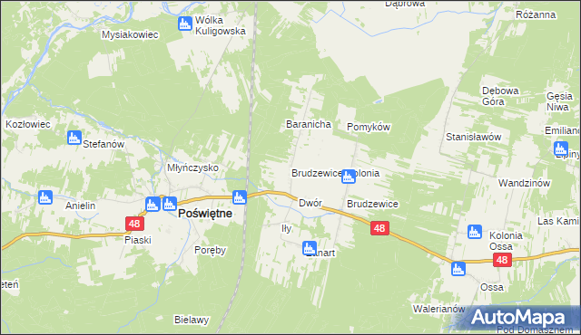 mapa Brudzewice-Kolonia, Brudzewice-Kolonia na mapie Targeo