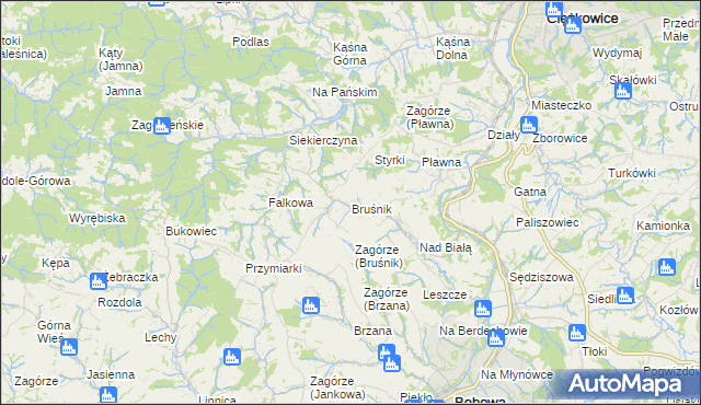 mapa Bruśnik, Bruśnik na mapie Targeo