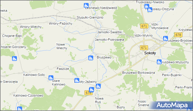 mapa Bruszewo, Bruszewo na mapie Targeo