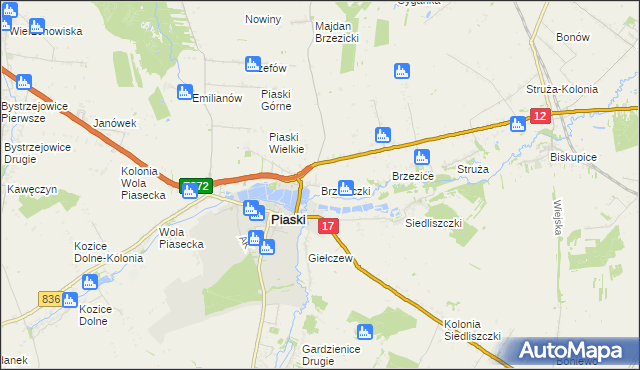 mapa Brzeziczki, Brzeziczki na mapie Targeo