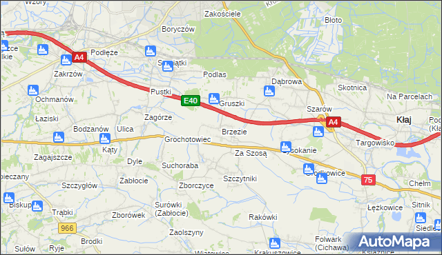 mapa Brzezie gmina Kłaj, Brzezie gmina Kłaj na mapie Targeo