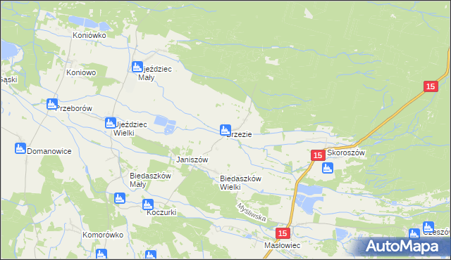 mapa Brzezie gmina Trzebnica, Brzezie gmina Trzebnica na mapie Targeo