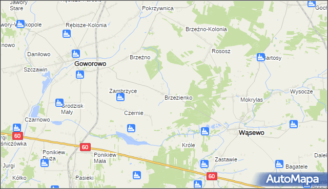 mapa Brzezienko, Brzezienko na mapie Targeo