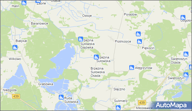 mapa Brzezina Sułowska, Brzezina Sułowska na mapie Targeo