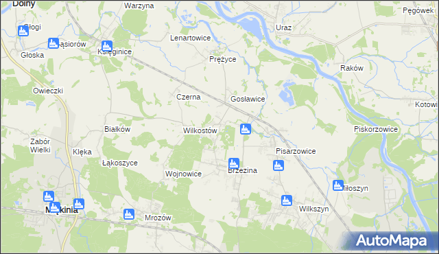 mapa Brzezinka Średzka, Brzezinka Średzka na mapie Targeo