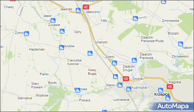 mapa Brzeziny Cieciułowskie, Brzeziny Cieciułowskie na mapie Targeo