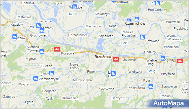 mapa Brzeźnica powiat wadowicki, Brzeźnica powiat wadowicki na mapie Targeo