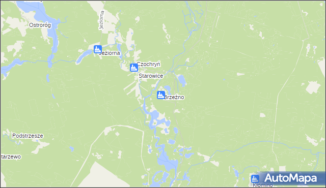 mapa Brzeźno gmina Borne Sulinowo, Brzeźno gmina Borne Sulinowo na mapie Targeo