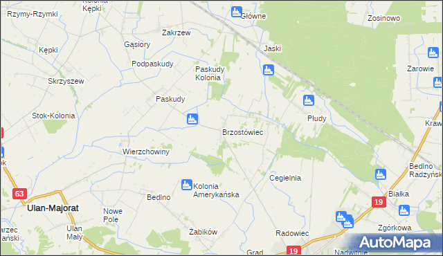 mapa Brzostówiec, Brzostówiec na mapie Targeo