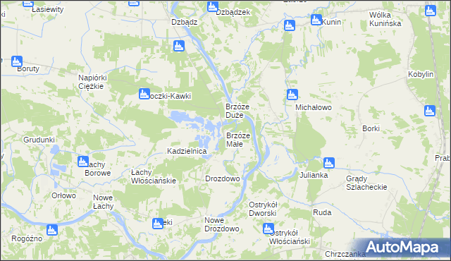 mapa Brzóze Małe, Brzóze Małe na mapie Targeo