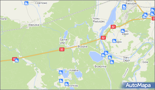 mapa Brzózka gmina Krosno Odrzańskie, Brzózka gmina Krosno Odrzańskie na mapie Targeo