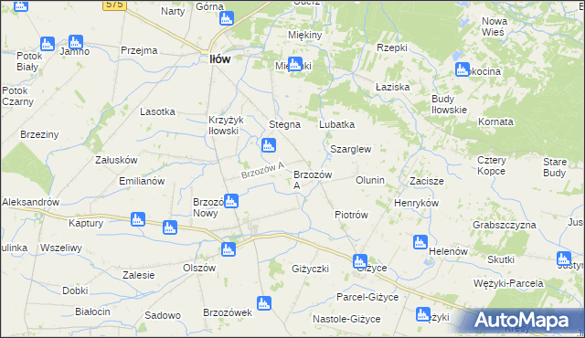 mapa Brzozów A, Brzozów A na mapie Targeo