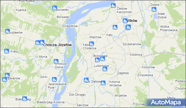 mapa Brzozowa gmina Wilków, Brzozowa gmina Wilków na mapie Targeo