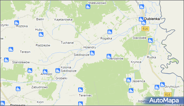 mapa Brzozowiec gmina Dubienka, Brzozowiec gmina Dubienka na mapie Targeo