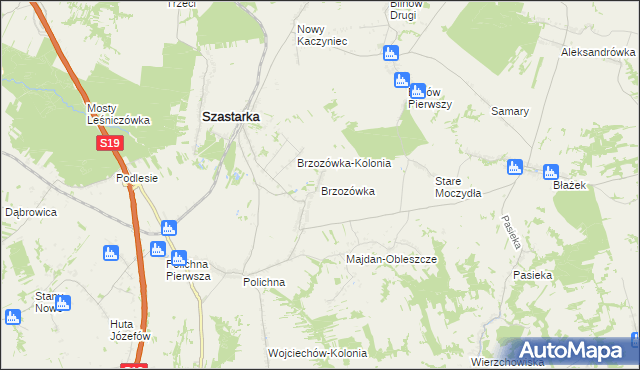 mapa Brzozówka gmina Szastarka, Brzozówka gmina Szastarka na mapie Targeo