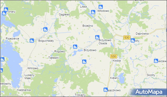 mapa Brzydowo gmina Świątki, Brzydowo gmina Świątki na mapie Targeo