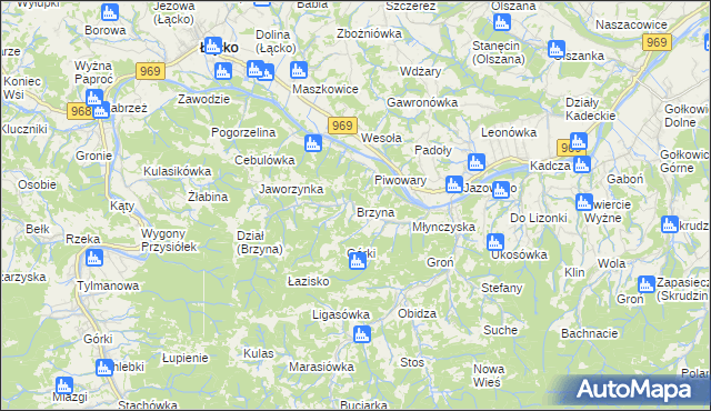 mapa Brzyna, Brzyna na mapie Targeo