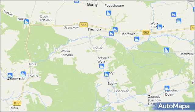 mapa Brzyska Wola, Brzyska Wola na mapie Targeo