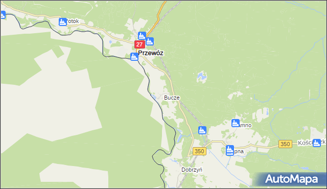 mapa Bucze gmina Przewóz, Bucze gmina Przewóz na mapie Targeo