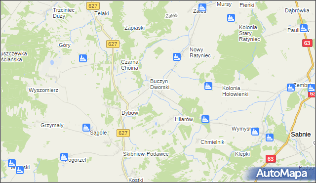 mapa Buczyn Szlachecki, Buczyn Szlachecki na mapie Targeo