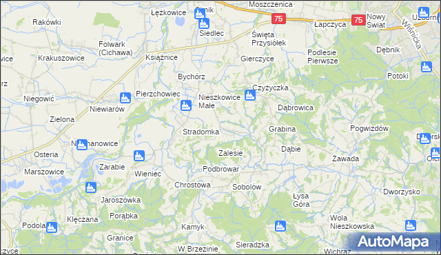 mapa Buczyna gmina Bochnia, Buczyna gmina Bochnia na mapie Targeo