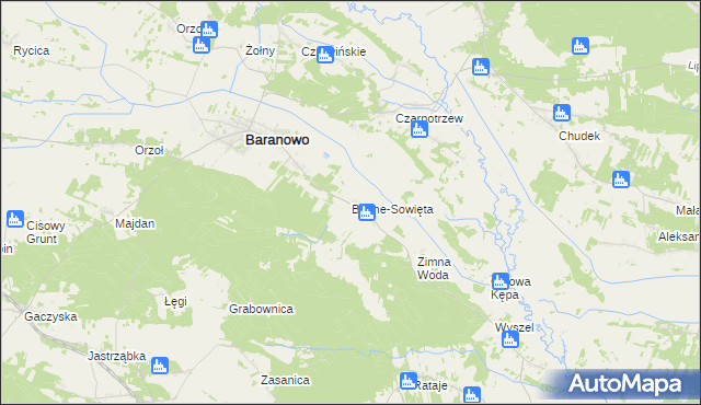 mapa Budne-Sowięta, Budne-Sowięta na mapie Targeo