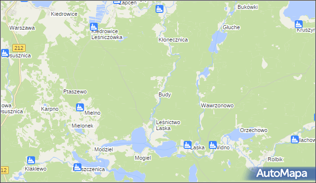 mapa Budy gmina Lipnica, Budy gmina Lipnica na mapie Targeo