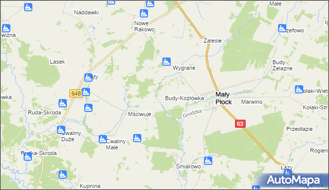 mapa Budy-Kozłówka, Budy-Kozłówka na mapie Targeo