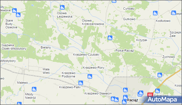 mapa Budy Kraszewskie, Budy Kraszewskie na mapie Targeo