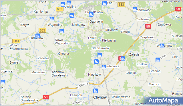 mapa Budy Sułkowskie gmina Chynów, Budy Sułkowskie gmina Chynów na mapie Targeo