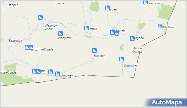 mapa Budynin, Budynin na mapie Targeo