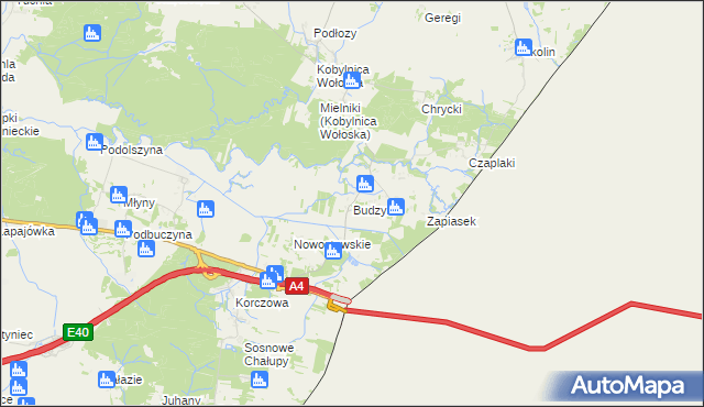 mapa Budzyń gmina Radymno, Budzyń gmina Radymno na mapie Targeo