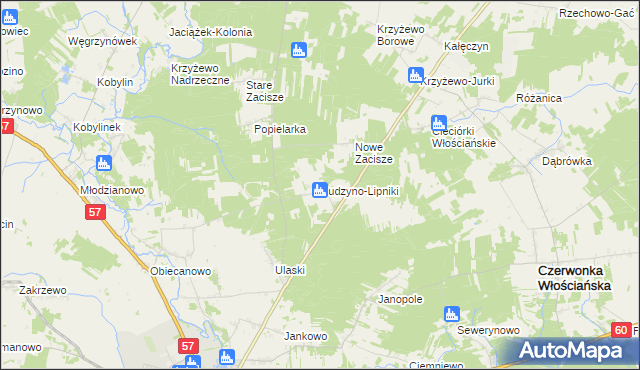 mapa Budzyno-Lipniki, Budzyno-Lipniki na mapie Targeo