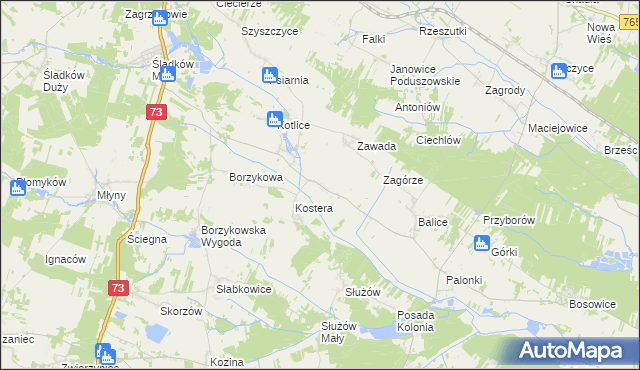 mapa Bugaj gmina Gnojno, Bugaj gmina Gnojno na mapie Targeo