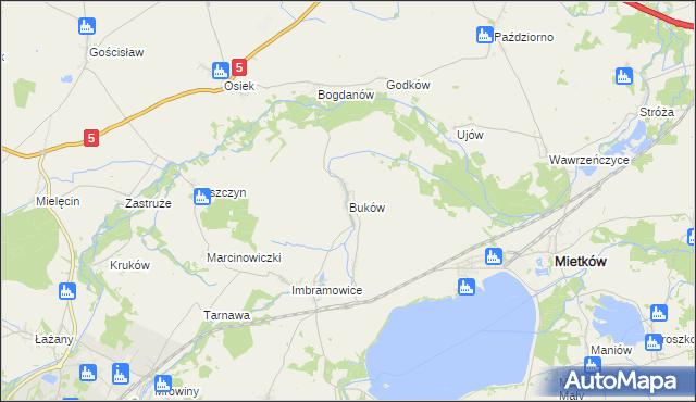 mapa Buków gmina Żarów, Buków gmina Żarów na mapie Targeo