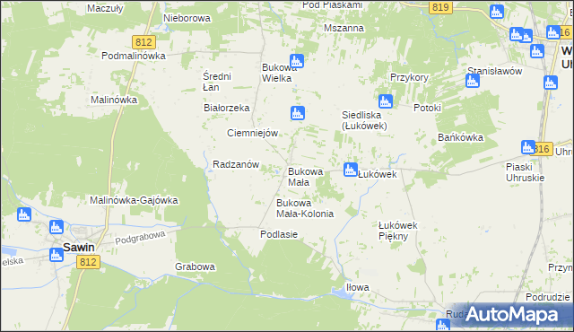 mapa Bukowa Mała, Bukowa Mała na mapie Targeo