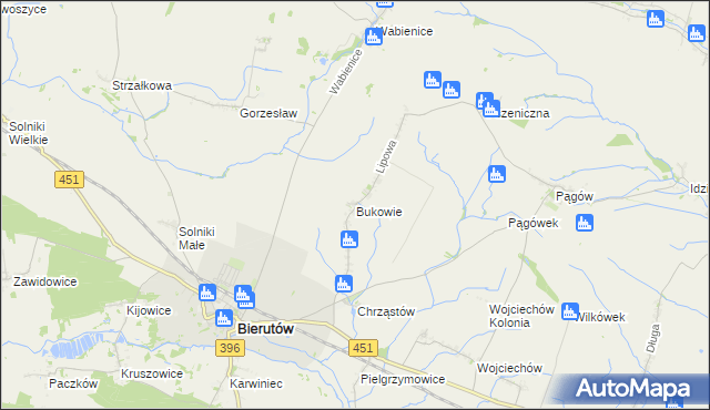 mapa Bukowie gmina Wilków, Bukowie gmina Wilków na mapie Targeo