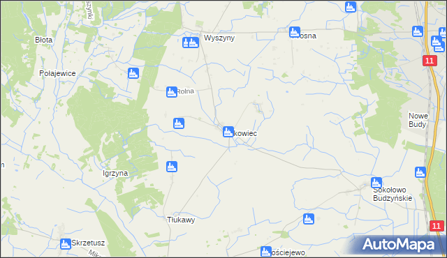 mapa Bukowiec gmina Budzyń, Bukowiec gmina Budzyń na mapie Targeo