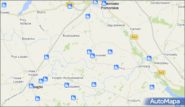 mapa Bukowiec gmina Jabłonowo Pomorskie, Bukowiec gmina Jabłonowo Pomorskie na mapie Targeo