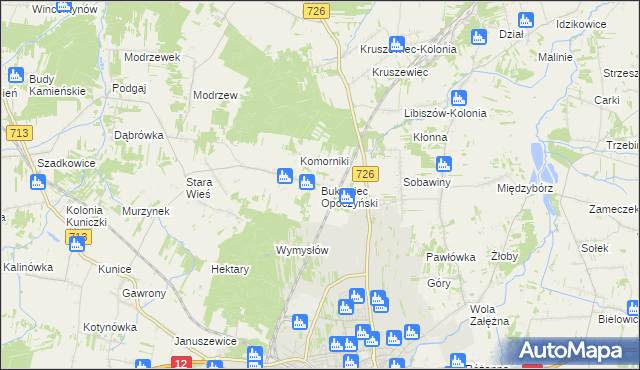 mapa Bukowiec Opoczyński, Bukowiec Opoczyński na mapie Targeo