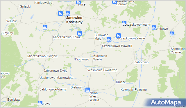 mapa Bukowiec Wielki, Bukowiec Wielki na mapie Targeo