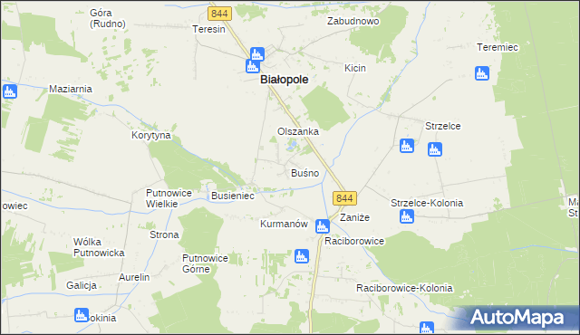 mapa Buśno, Buśno na mapie Targeo