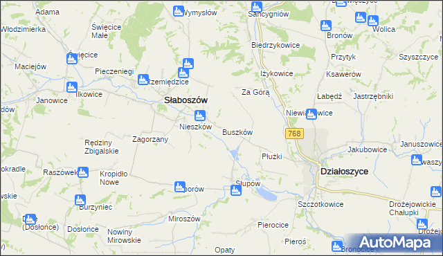 mapa Buszków, Buszków na mapie Targeo