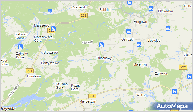 mapa Buszkowy, Buszkowy na mapie Targeo