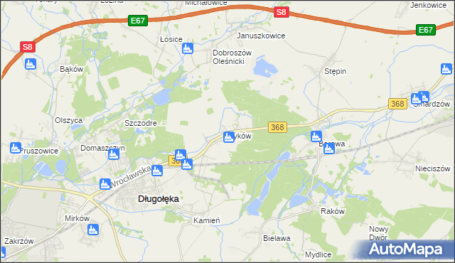 mapa Byków, Byków na mapie Targeo