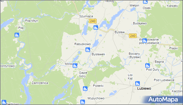 mapa Bysławek, Bysławek na mapie Targeo