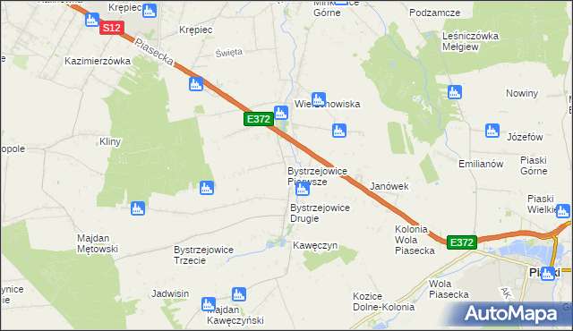 mapa Bystrzejowice Pierwsze, Bystrzejowice Pierwsze na mapie Targeo