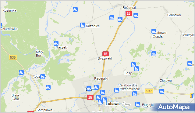 mapa Byszwałd, Byszwałd na mapie Targeo