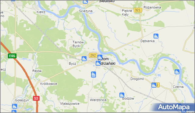 mapa Bytom Odrzański, Bytom Odrzański na mapie Targeo